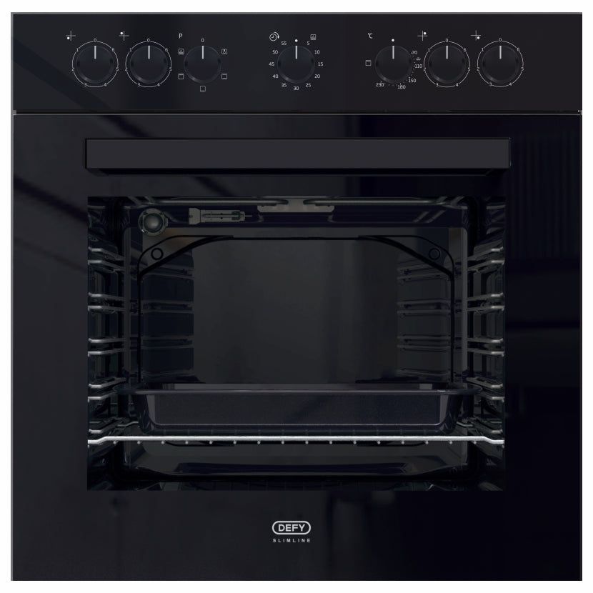 Defy - Slimline Undercounter Oven - Black Glass